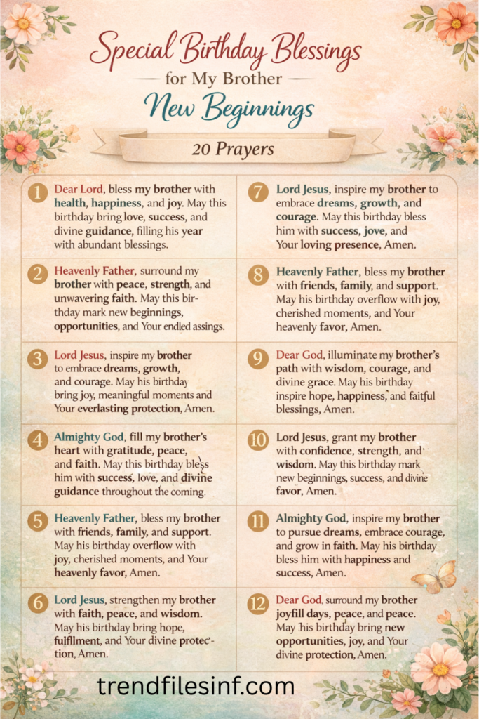 Special Birthday Blessings for My Brother